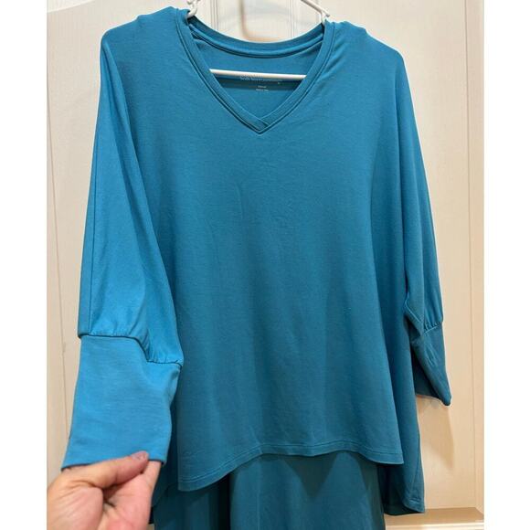 Soft Surroundings Women XS Madeline Layered Teal Tunic Casual Chic Oversized - Picture 3 of 8